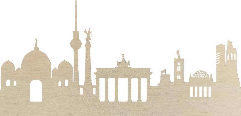 Wall-Art Wanddekoobjekt »Pappel Furnier - Skyline Berlin« von Wall-Art