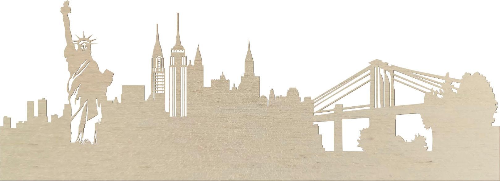 Wall-Art Wanddekoobjekt »Pappel Furnier - Skyline New York« von Wall-Art