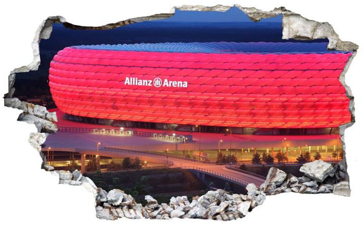 Wall-Art Wandtattoo »3D Fussball FCB Allianz Arena«, (1 St.) von Wall-Art