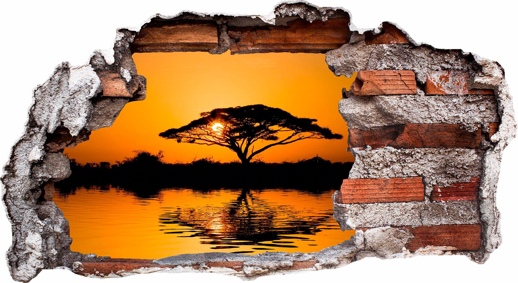 Wall-Art Wandtattoo »Safari Afrika durch die Mauer« von Wall-Art