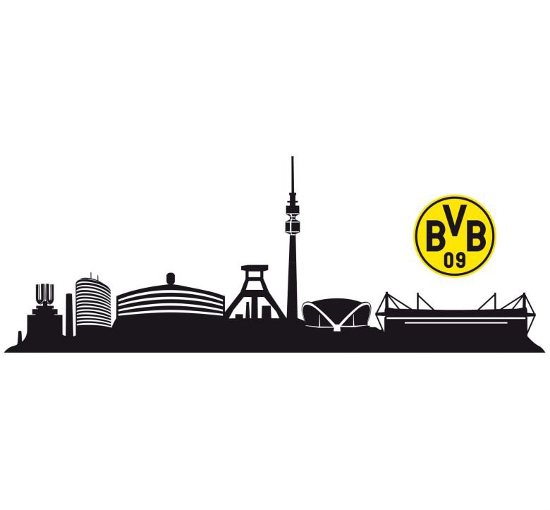 Wall-Art Wandtattoo »Fussball BVB Skyline mit Logo«, (1 St.) von Wall-Art
