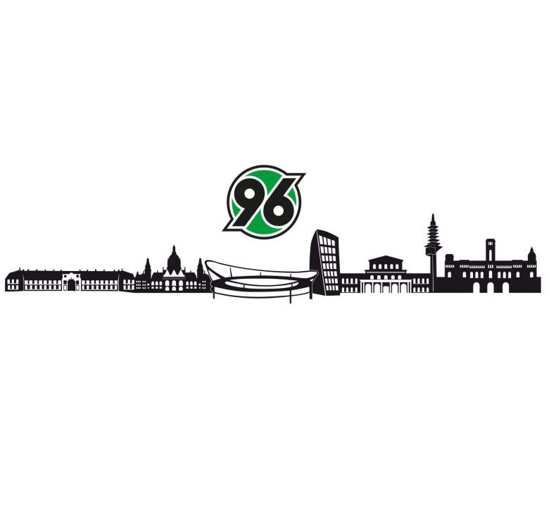 Wall-Art Wandtattoo »Fussball Hannover 96 Skyline + Logo«, (Set) von Wall-Art