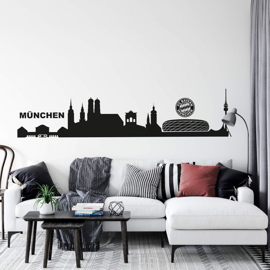 Wall-Art Wandtattoo »Fussball München Skyline mit Logo«, (1 St.) von Wall-Art