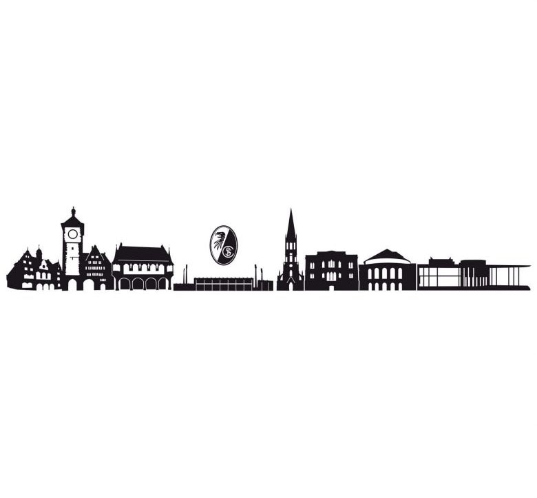Wall-Art Wandtattoo »Fussball SC Freiburg Skyline + Logo«, (1 St.) von Wall-Art