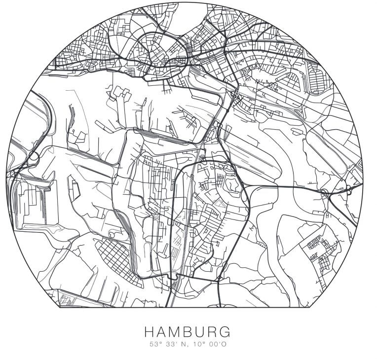 Wall-Art Wandtattoo »Hamburg Stadtplan entfernbar«, (1 St.) von Wall-Art