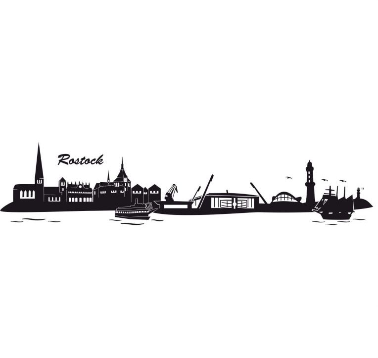 Wall-Art Wandtattoo »Hansa Rostock Skyline mit Logo«, (1 St.) von Wall-Art