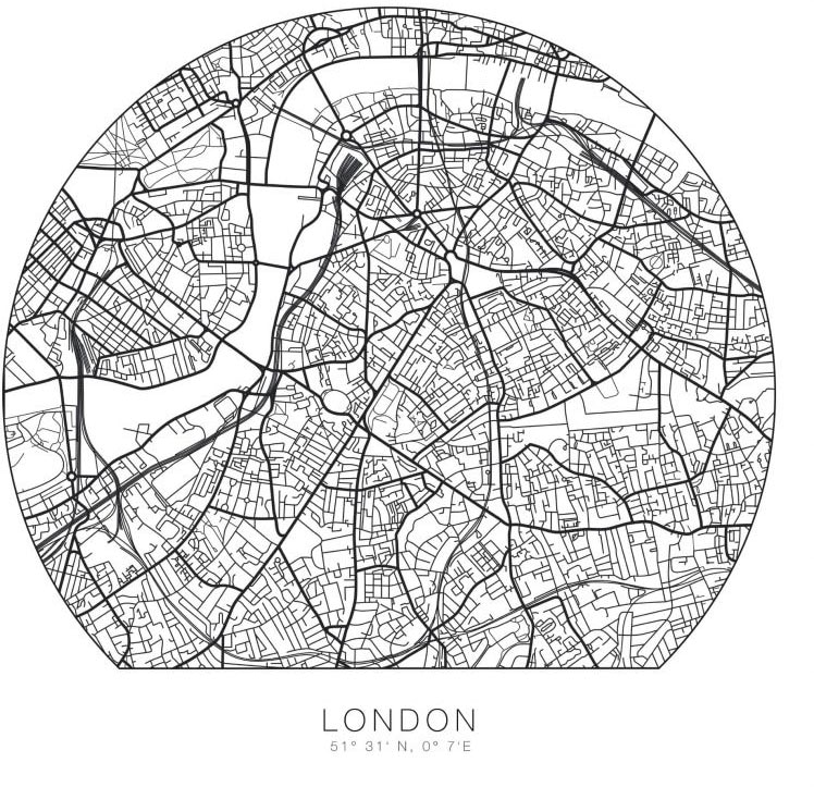 Wall-Art Wandtattoo »London Stadtplan selbstklebend«, (1 St.) von Wall-Art