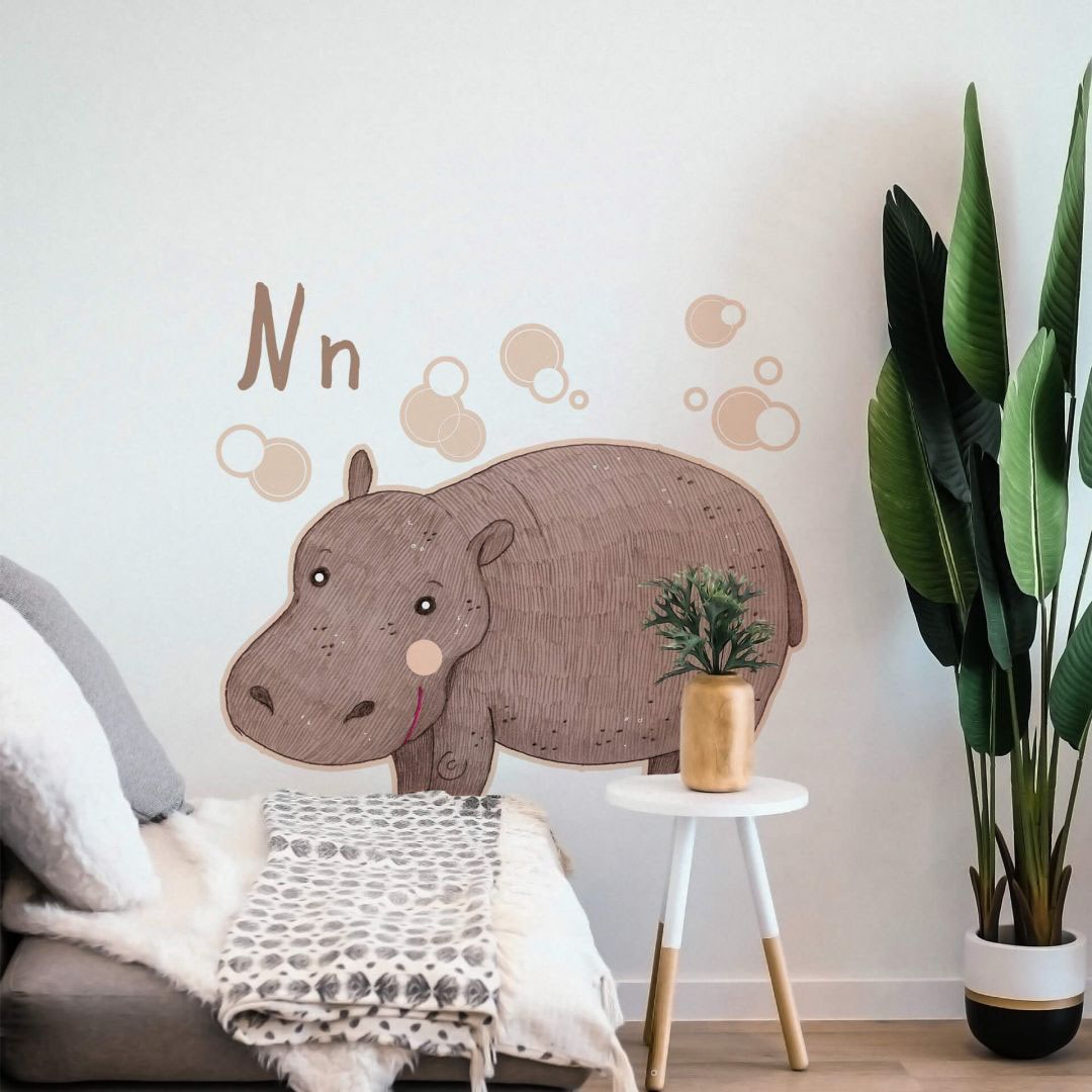 Wall-Art Wandtattoo »Nilpferd Hippo Buchstabe N«, (1 St.) von Wall-Art