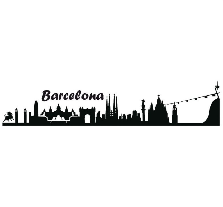 Wall-Art Wandtattoo »Stadt Skyline Barcelona 100cm«, (1 St.) von Wall-Art