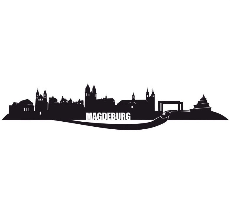 Wall-Art Wandtattoo »Stadt Skyline Magdeburg 120cm«, (1 St.) von Wall-Art