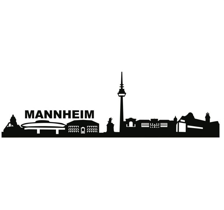 Wall-Art Wandtattoo »Stadt Skyline Mannheim 120cm«, (1 St.) von Wall-Art