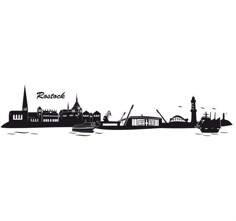 Wall-Art Wandtattoo »Stadt Skyline Rostock 120cm«, (1 St.) von Wall-Art