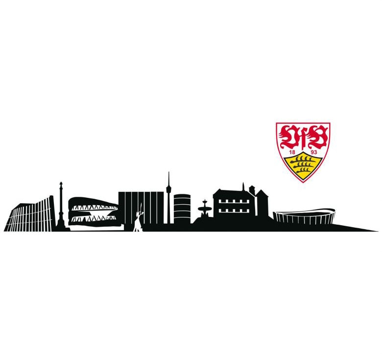 Wall-Art Wandtattoo »VfB Stuttgart Skyline mit Logo«, (1 St.) von Wall-Art