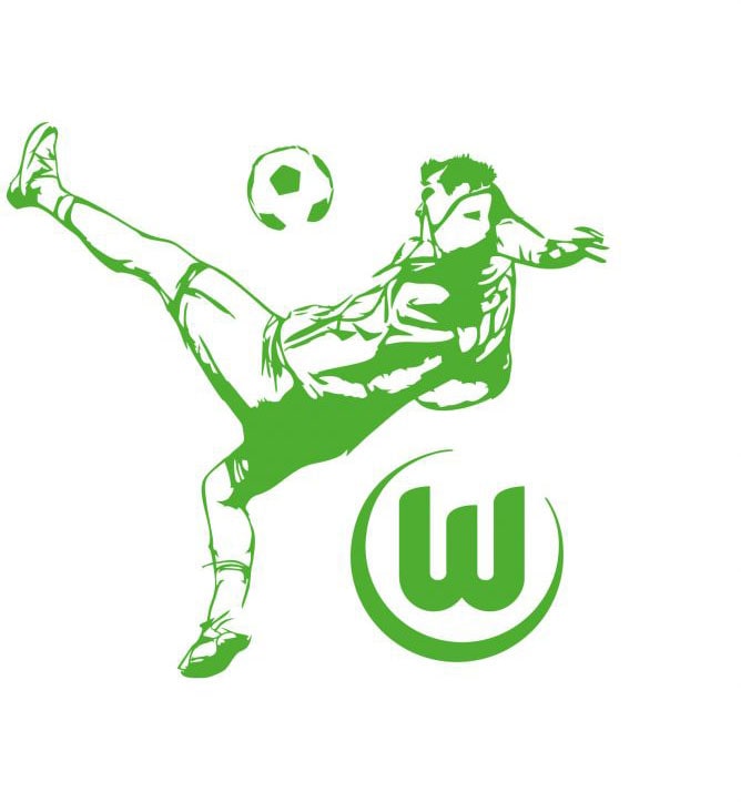 Wall-Art Wandtattoo »VfL Wolfsburg Fussballspieler«, (1 St.), selbstklebend, entfernbar von Wall-Art