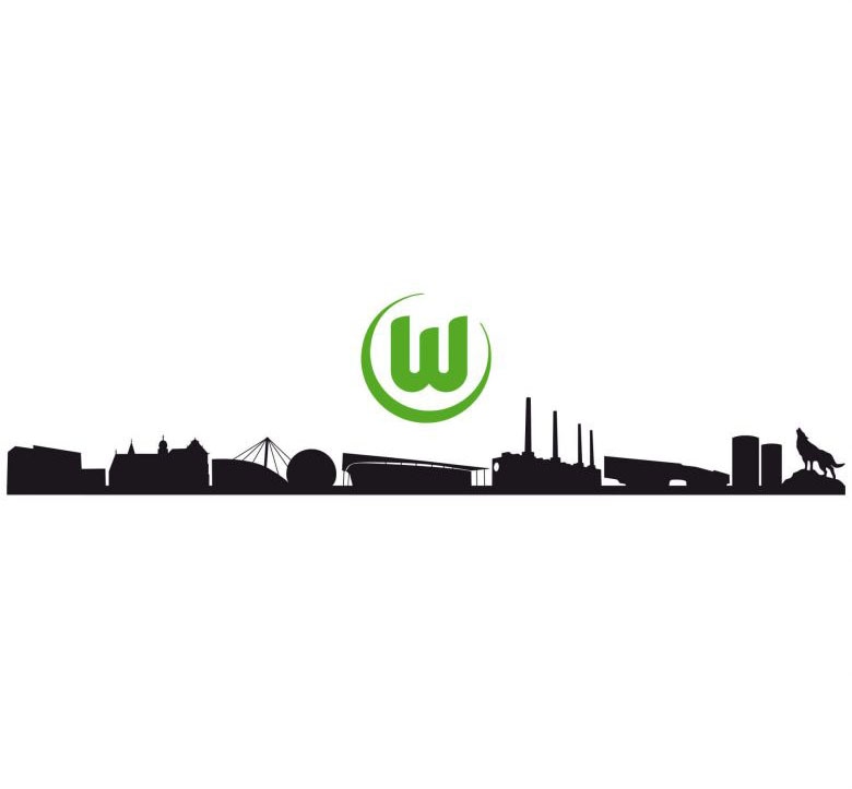 Wall-Art Wandtattoo »VfL Wolfsburg Skyline mit Logo«, (1 St.) von Wall-Art
