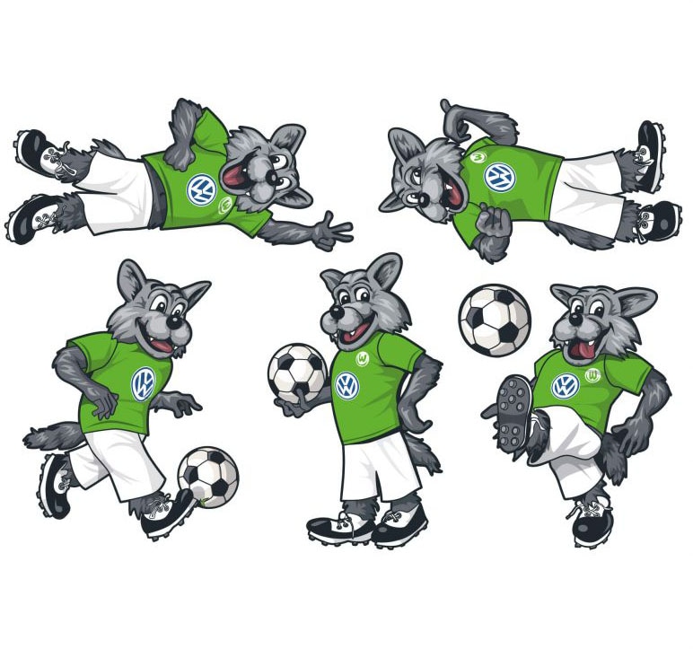 Wall-Art Wandtattoo »VfL Wolfsburg Wölfi Set«, (1 St.) von Wall-Art