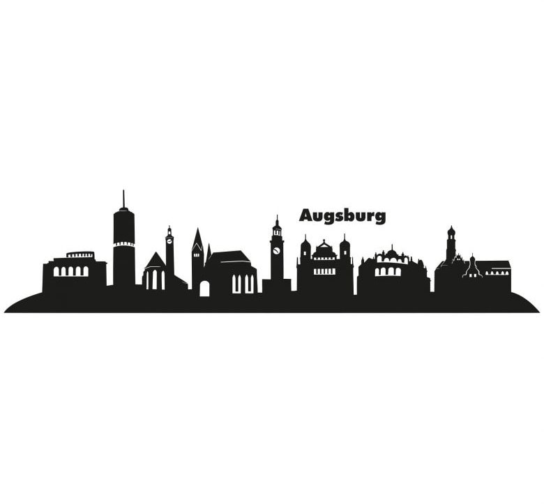 Wall-Art Wandtattoo »XXL Stadt Skyline Augsburg 120cm«, (1 St.) von Wall-Art