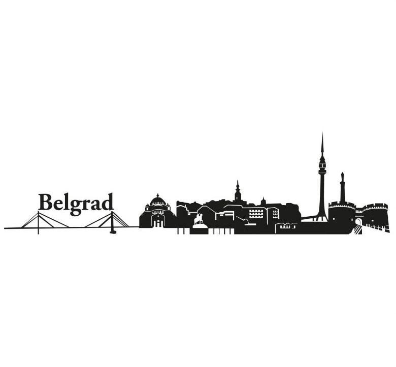 Wall-Art Wandtattoo »XXL Stadt Skyline Belgrad 120cm«, (1 St.) von Wall-Art