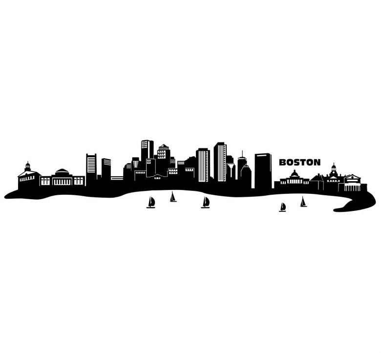 Wall-Art Wandtattoo »XXL Stadt Skyline Boston 120cm«, (1 St.) von Wall-Art