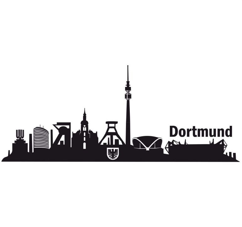 Wall-Art Wandtattoo »XXL Stadt Skyline Dortmund 90cm«, (1 St.) von Wall-Art