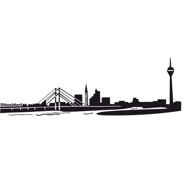 Wall-Art Wandtattoo »XXL Stadt Skyline Düsseldorf 80cm«, (1 St.) von Wall-Art