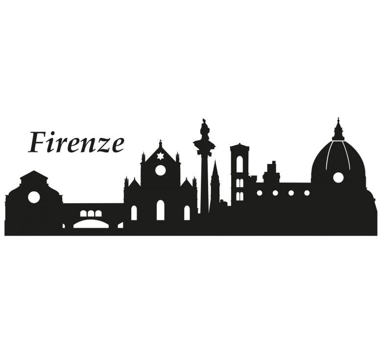 Wall-Art Wandtattoo »XXL Stadt Skyline Firenze 120cm«, (1 St.) von Wall-Art