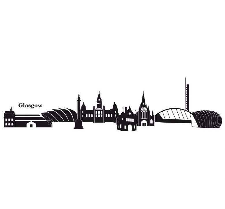 Wall-Art Wandtattoo »XXL Stadt Skyline Glasgow 120cm«, (1 St.) von Wall-Art