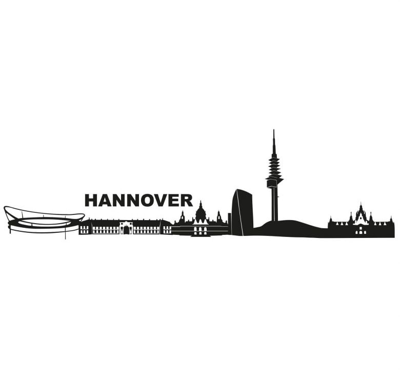 Wall-Art Wandtattoo »XXL Stadt Skyline Hannover 120cm«, (1 St.) von Wall-Art