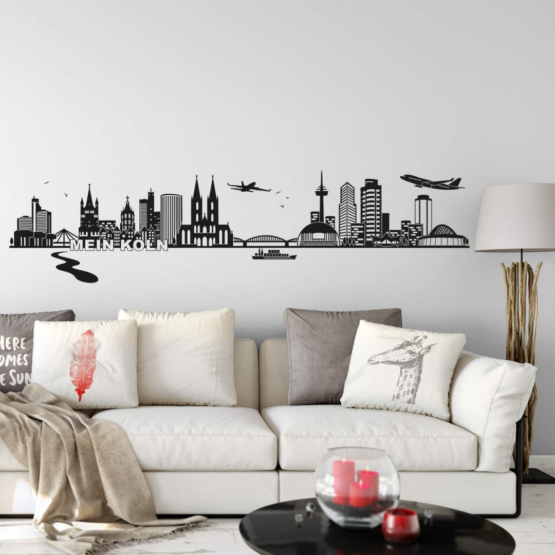 Wall-Art Wandtattoo »XXL Stadt Skyline Köln Fussball 120cm«, (1 St.) von Wall-Art