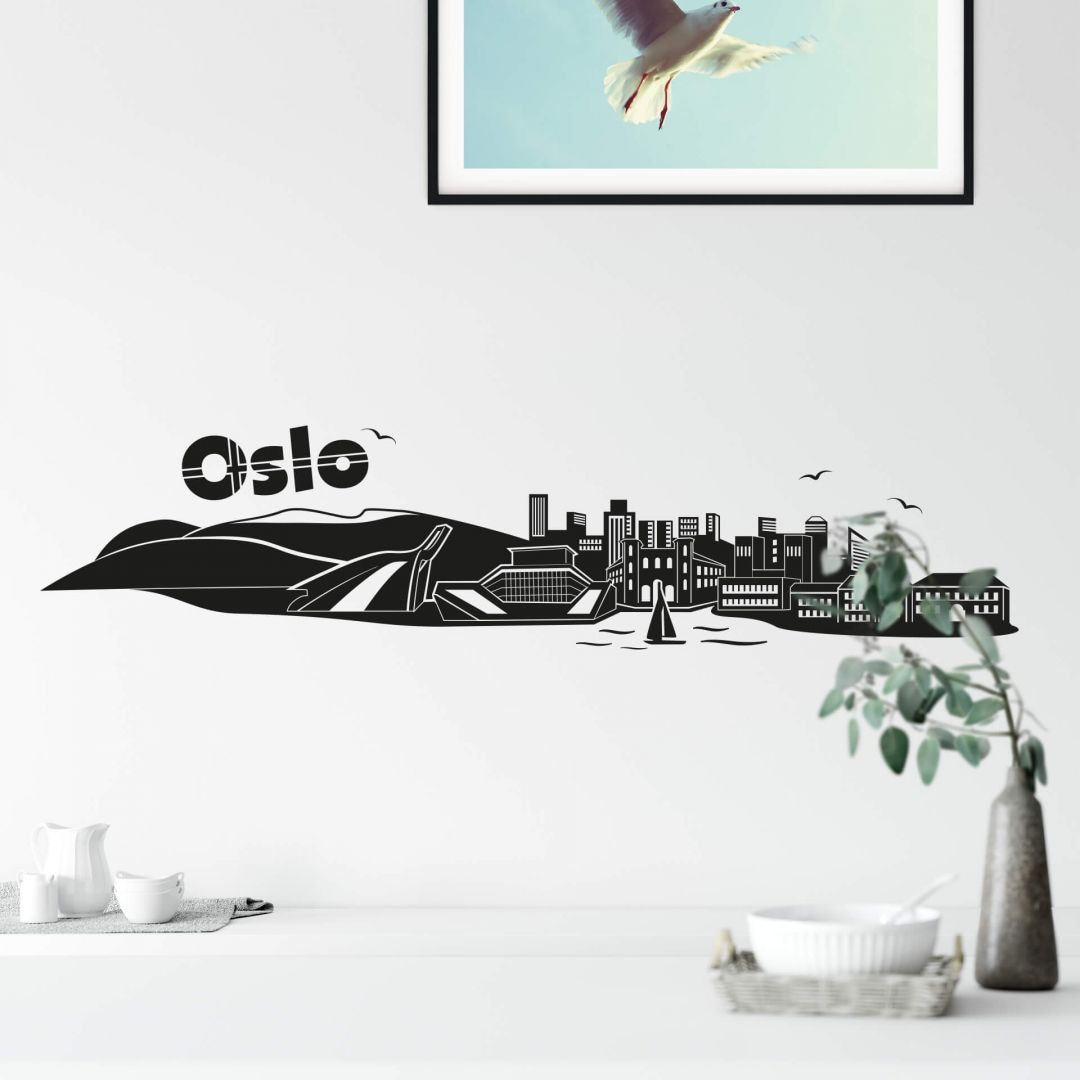 Wall-Art Wandtattoo »XXL Stadt Skyline Oslo 100cm«, (1 St.) von Wall-Art