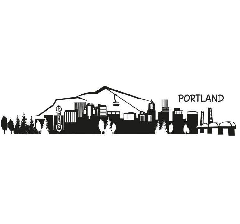 Wall-Art Wandtattoo »XXL Stadt Skyline Portland 120cm«, (1 St.) von Wall-Art