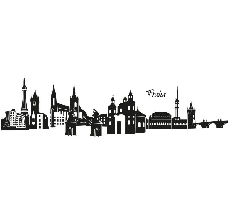 Wall-Art Wandtattoo »XXL Stadt Skyline Prag 120cm«, (1 St.) von Wall-Art