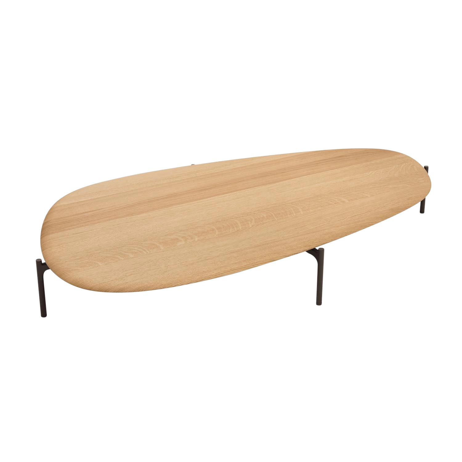 Ishino Wood Table Beistelltisch, Grösse 106 x 75,5 cm, Höhe 40.5 cm, Tischplatte eiche geflammt 14wo, Untergestell matt-pulverbeschichtet bronze von Walter Knoll