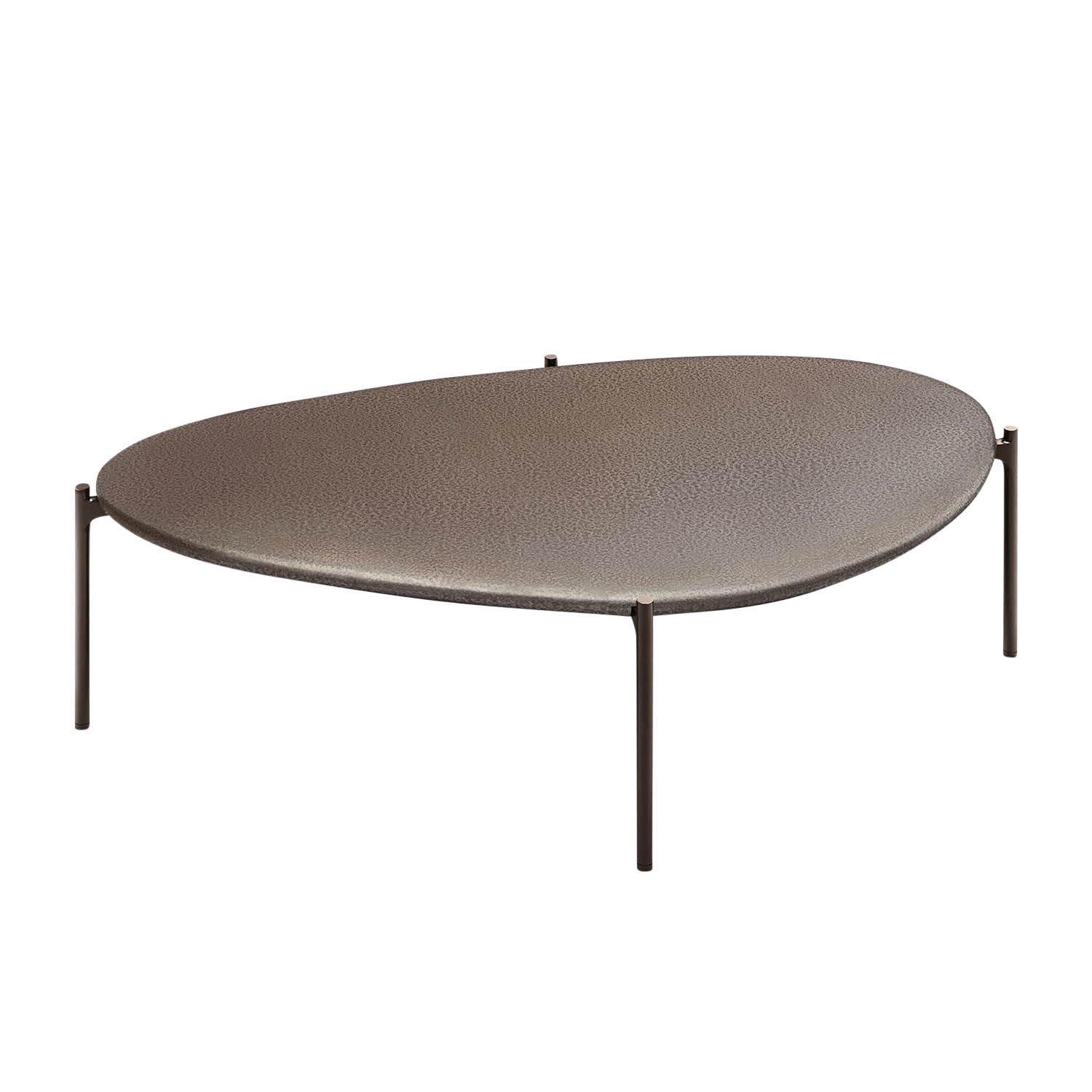 IshinoTable Beistelltisch, Grösse b. 117.5 x t. 75 x h. 29.5 cm, Tischplatte optik kupfer 123, Untergestell matt-pulverbeschichtet bronze von Walter Knoll