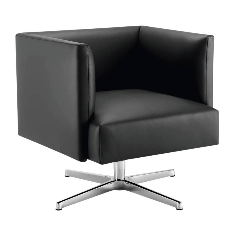 Muud Lite Lounge Sessel, Bezug leder select shell 1355, Untergestell matt-pulverbeschichtet bronze von Walter Knoll