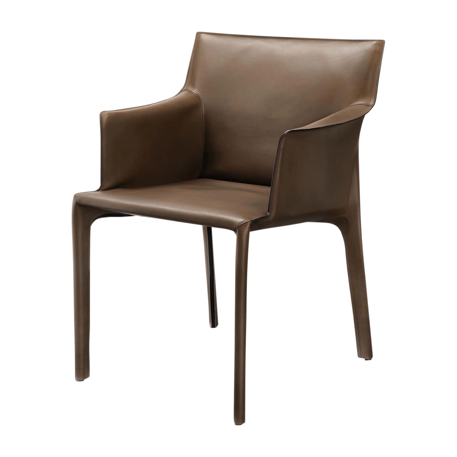 Saddle Chair Armlehnstuhl, Bezug leder paco, dark brown 1424 von Walter Knoll