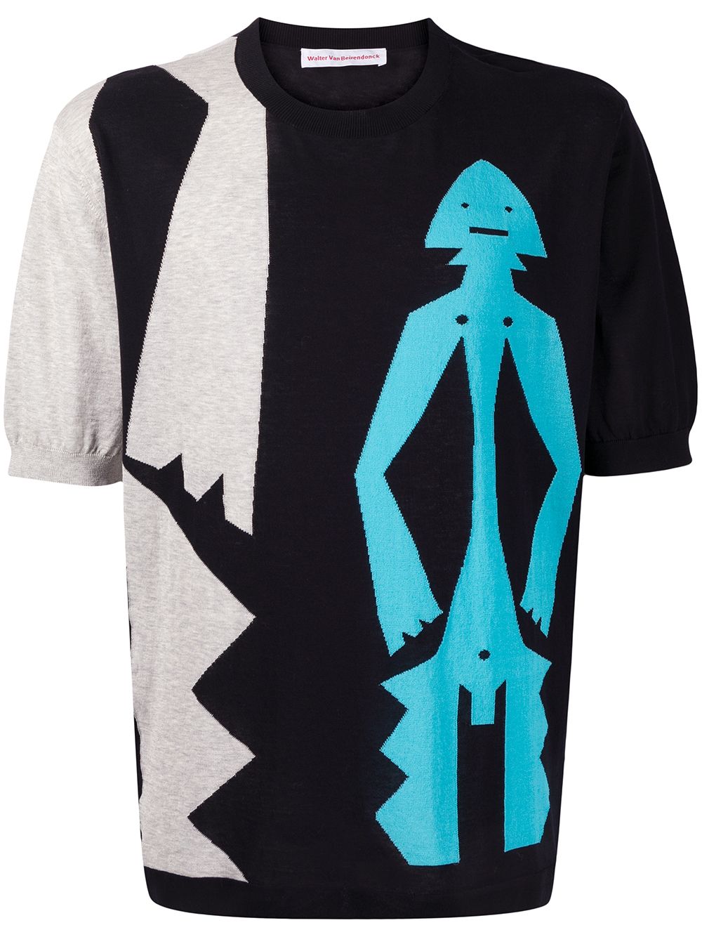 Walter Van Beirendonck Pre-Owned Mumuye Knit T-shirt - Black von Walter Van Beirendonck Pre-Owned