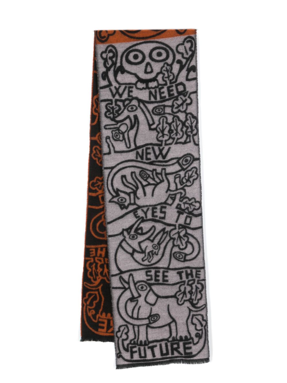 Walter Van Beirendonck New Eyes wool scarf - Orange von Walter Van Beirendonck