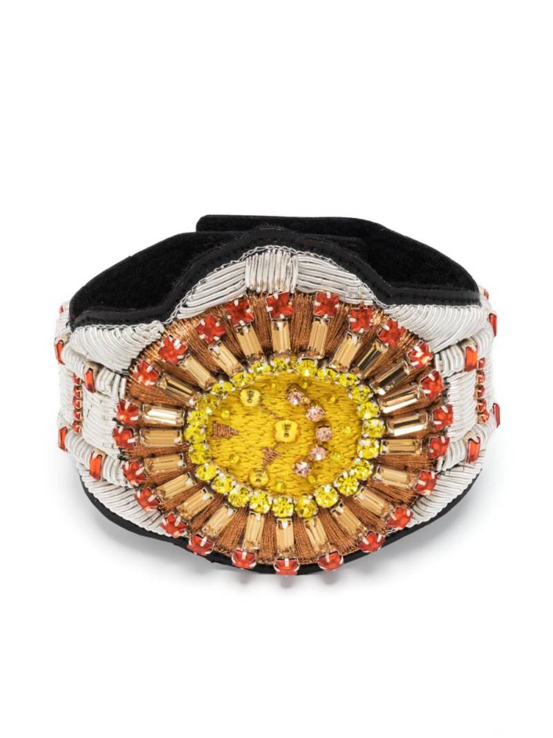 Walter Van Beirendonck Sun embroidered cuff bracelet - Silver von Walter Van Beirendonck