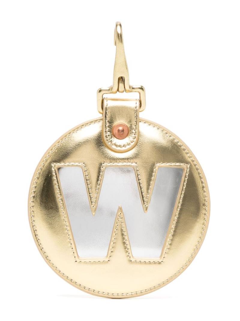 Walter Van Beirendonck W-charm leather keyring - Gold von Walter Van Beirendonck