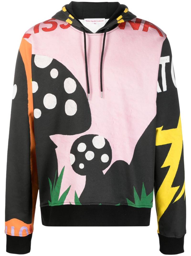 Walter Van Beirendonck graphic-print cotton hoodie - Pink von Walter Van Beirendonck