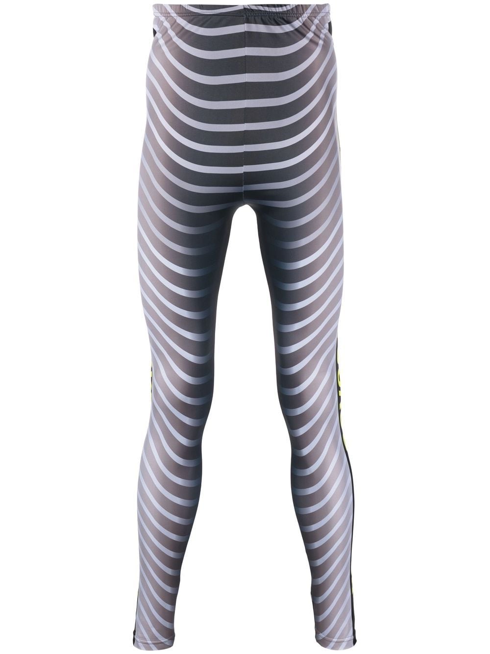 Walter Van Beirendonck graphic-print striped leggings - Grey von Walter Van Beirendonck