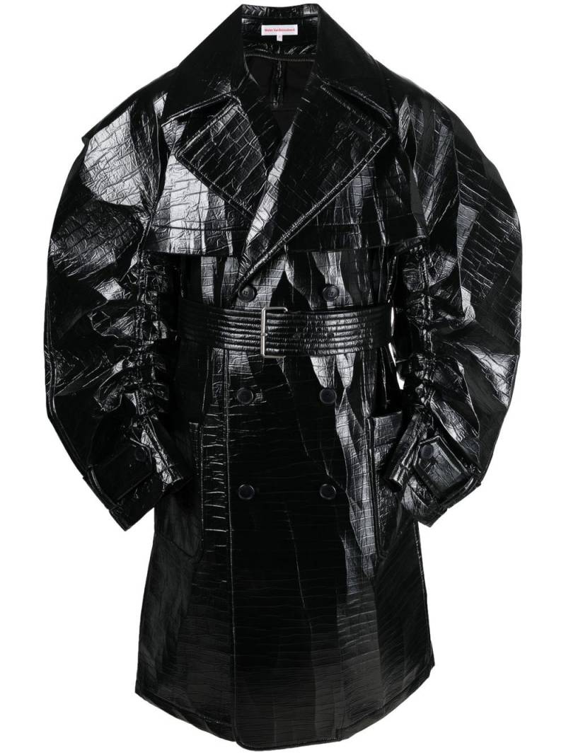 Walter Van Beirendonck oversized-cut belted-waist coat - Black von Walter Van Beirendonck