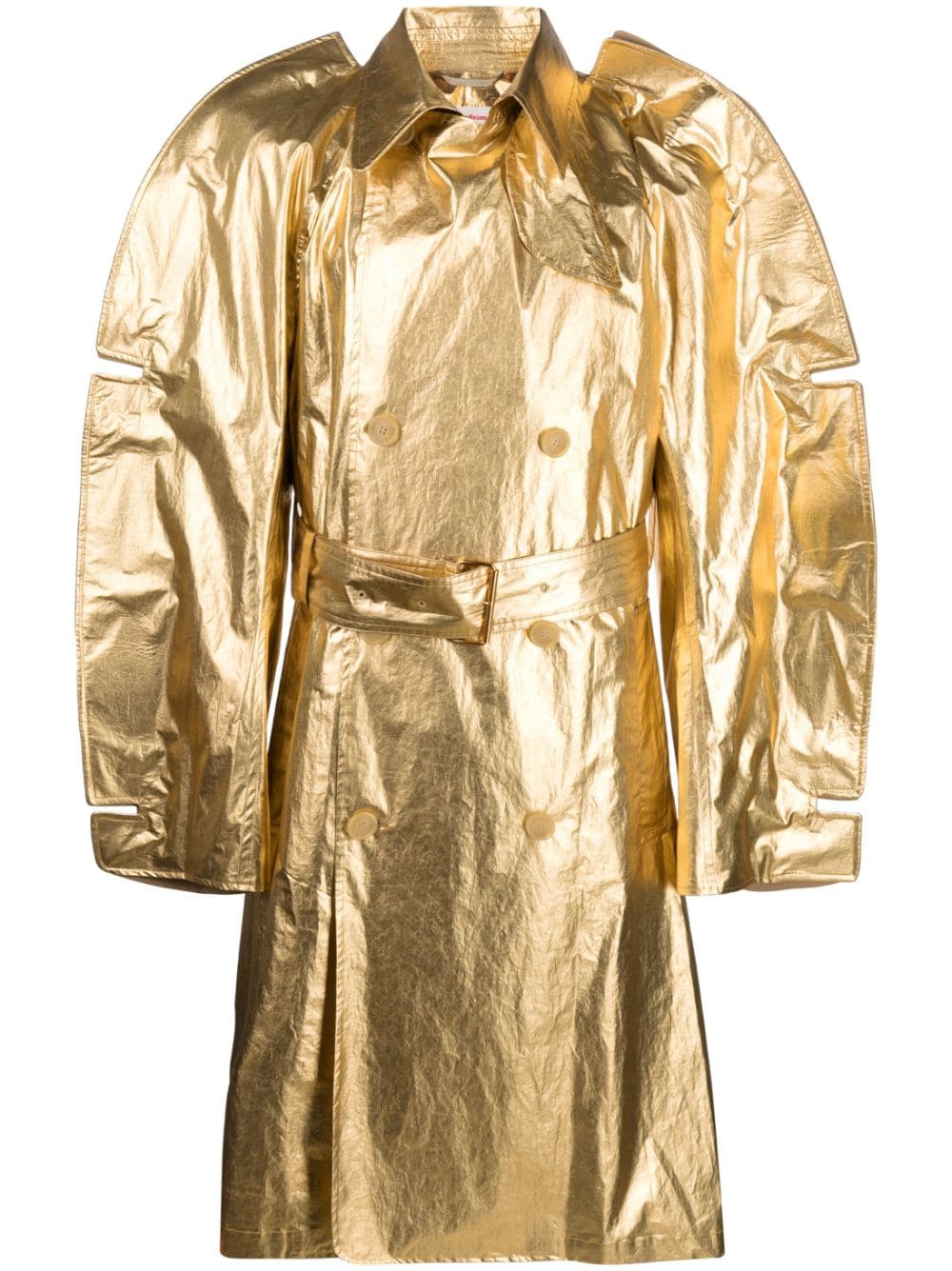 Walter Van Beirendonck oversized-cut belted-waist coat - Gold von Walter Van Beirendonck