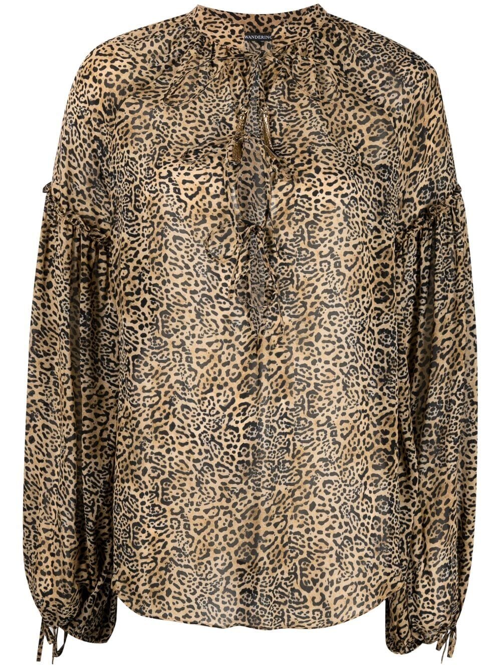 Wandering leopard print blouse - Neutrals von Wandering