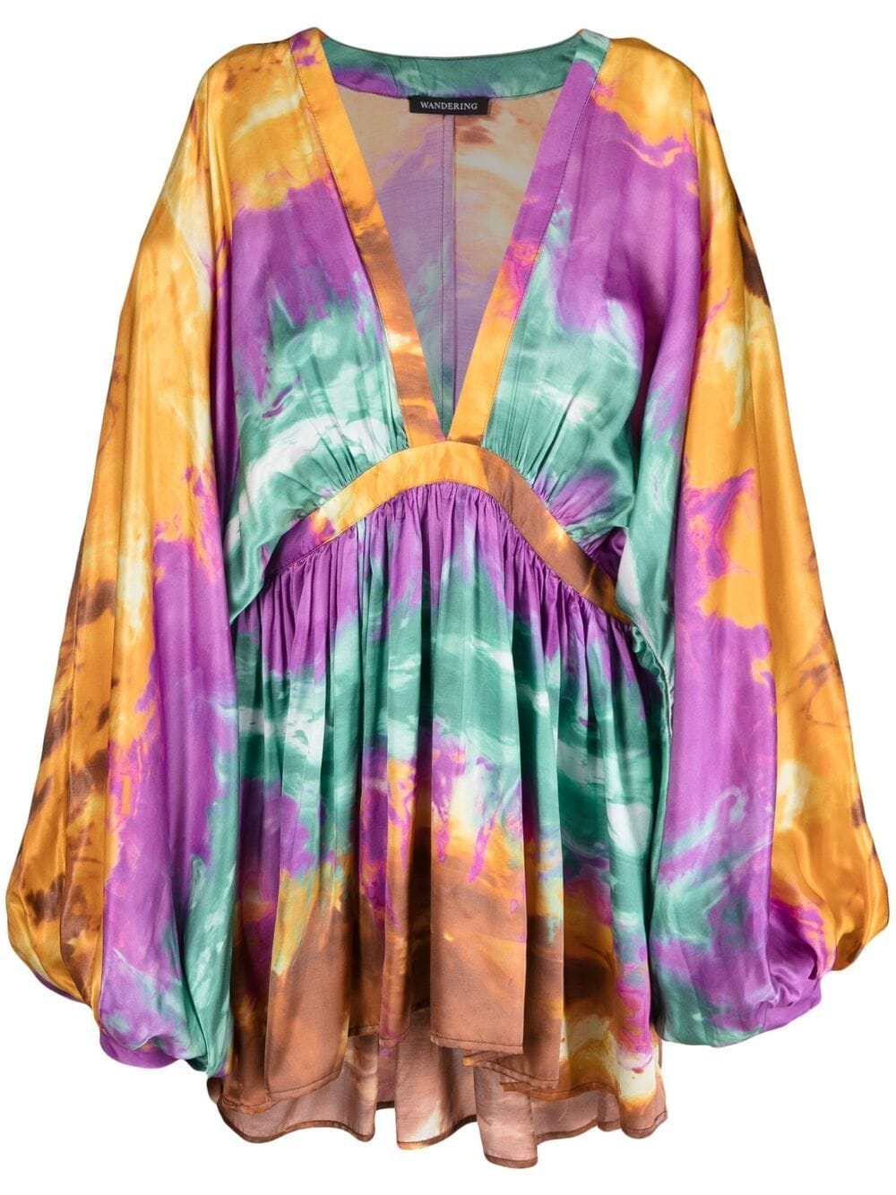 Wandering tie dye-print pleated dress - Purple von Wandering