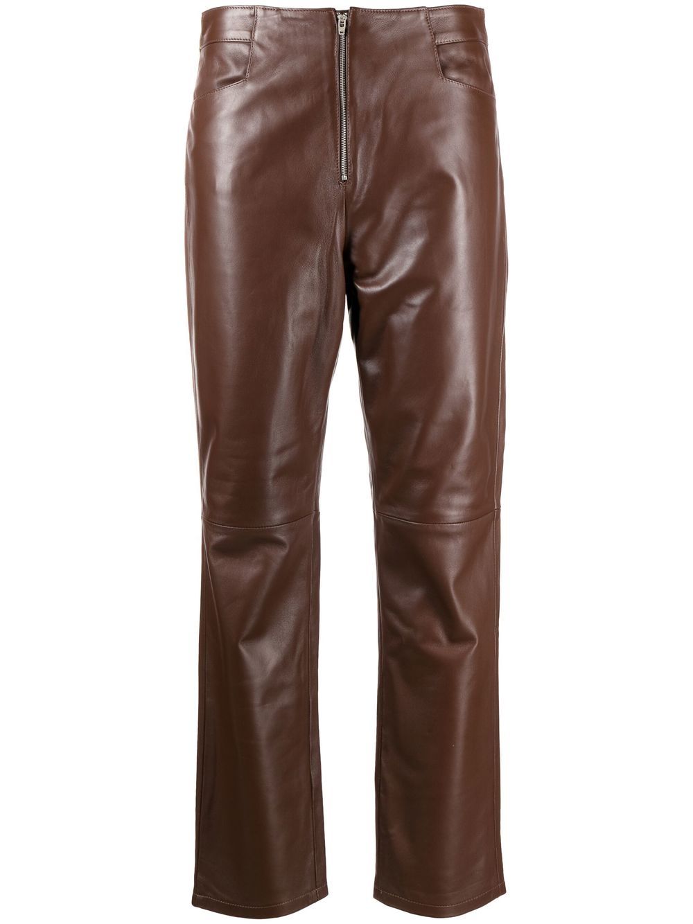 Wandler high-waist lambskin trousers - Brown von Wandler