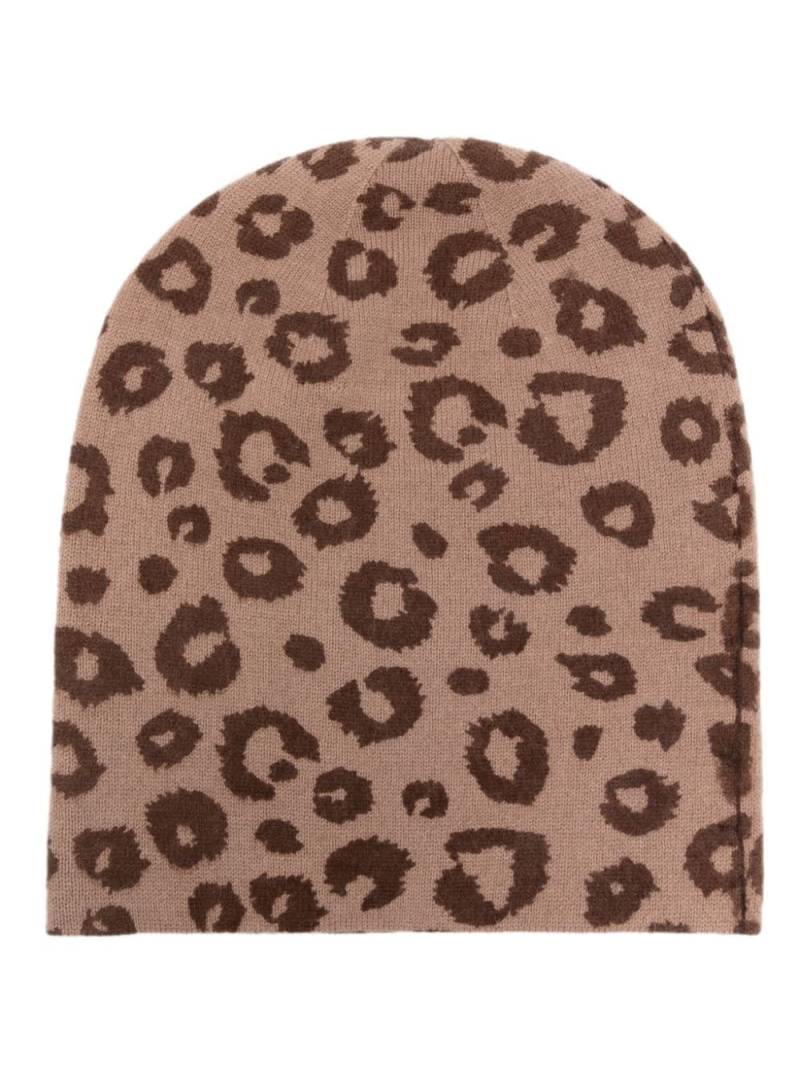 Warm-Me leopard-print cashmere beanie - Brown von Warm-Me