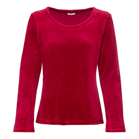 Nicki-Shirt, Langarm aus Bio-Baumwolle, rubin 36/38 von Waschbär