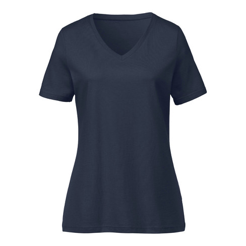 T-Shirt mit V-Ausschnitt aus reiner Bio-Baumwolle, marine 40 von Waschbär